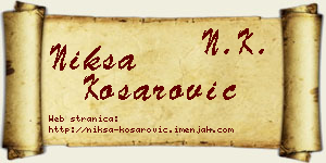Nikša Košarović vizit kartica